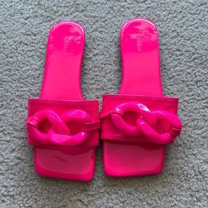 Neon pink slides